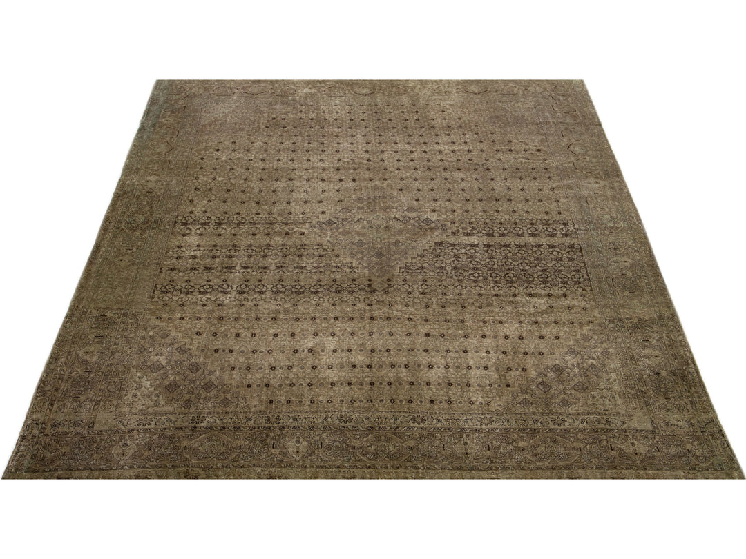 Vintage Tabriz Wool Rug 11 X 14