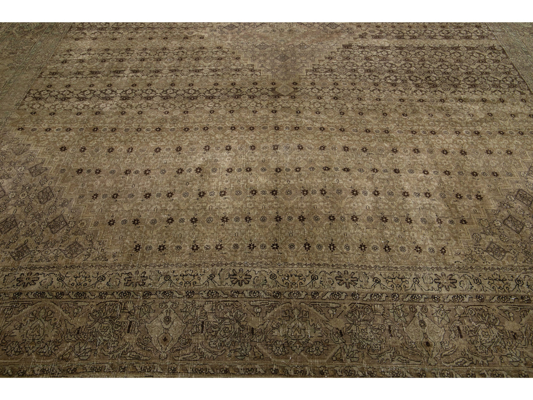 Vintage Tabriz Wool Rug 11 X 14