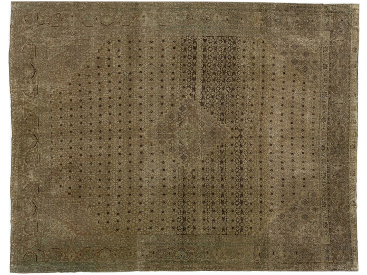 Vintage Tabriz Wool Rug 11 X 14