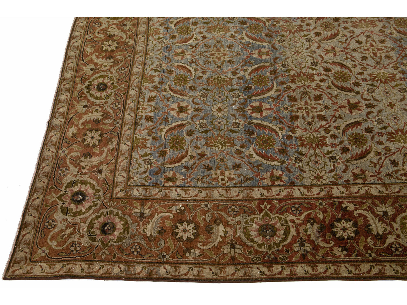 Antique Tabriz Wool Rug 11 X 16