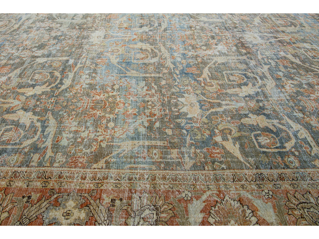 Antique Persian Mahal Wool Rug 16 X 27