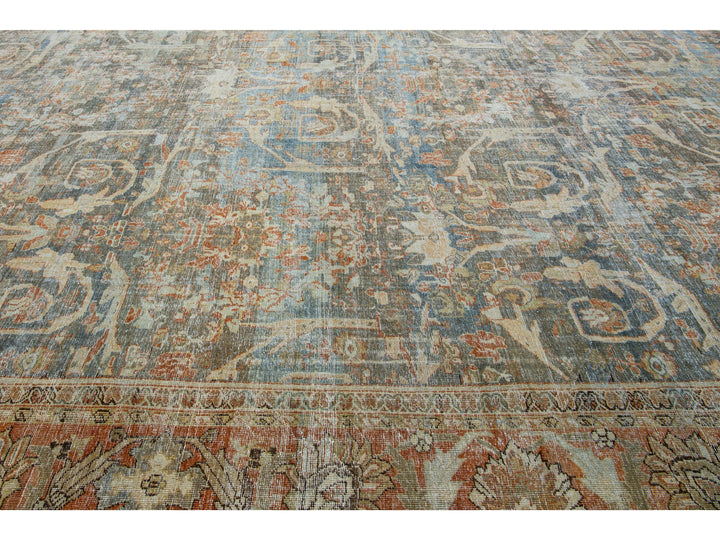 Antique Persian Mahal Wool Rug 16 X 27