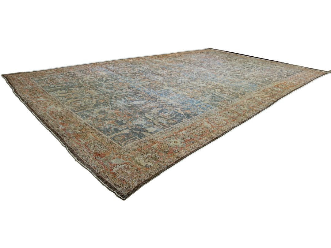 Antique Persian Mahal Wool Rug 16 X 27