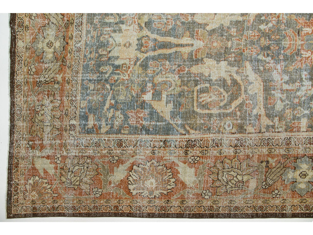 Antique Persian Mahal Wool Rug 16 X 27