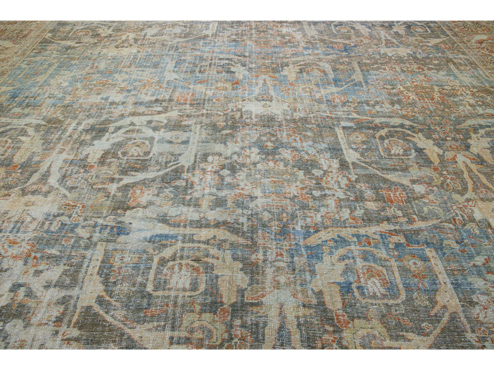 Antique Persian Mahal Wool Rug 16 X 27