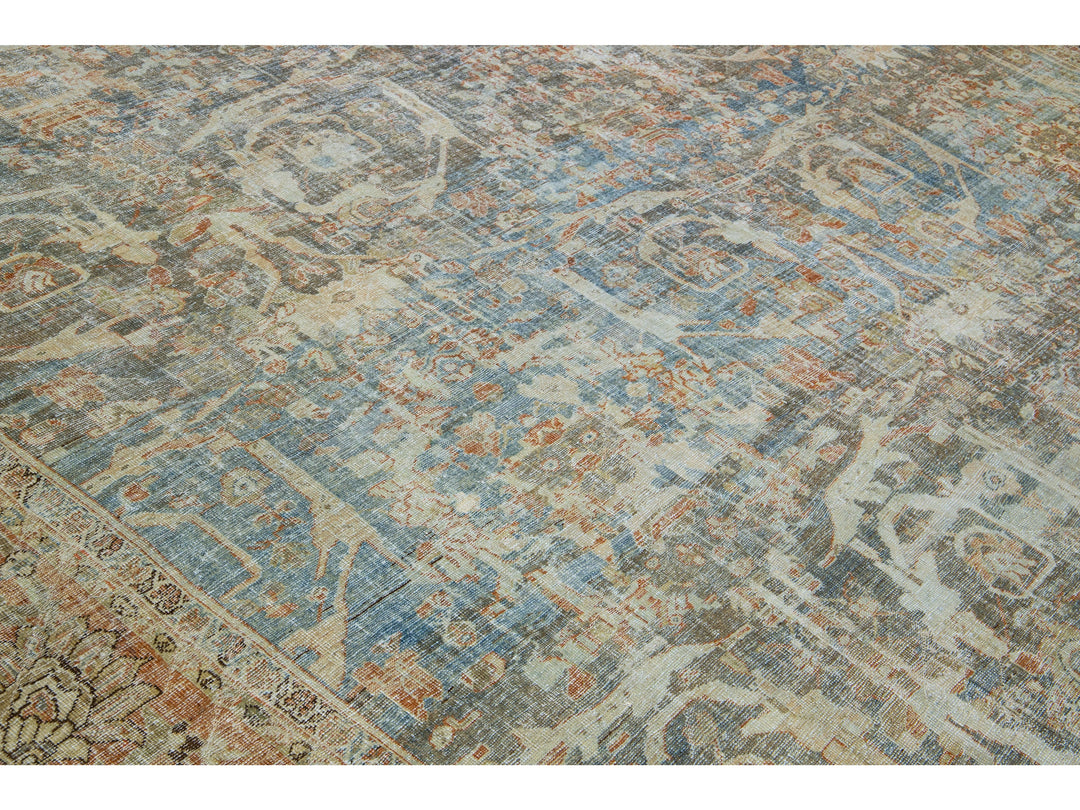 Antique Persian Mahal Wool Rug 16 X 27