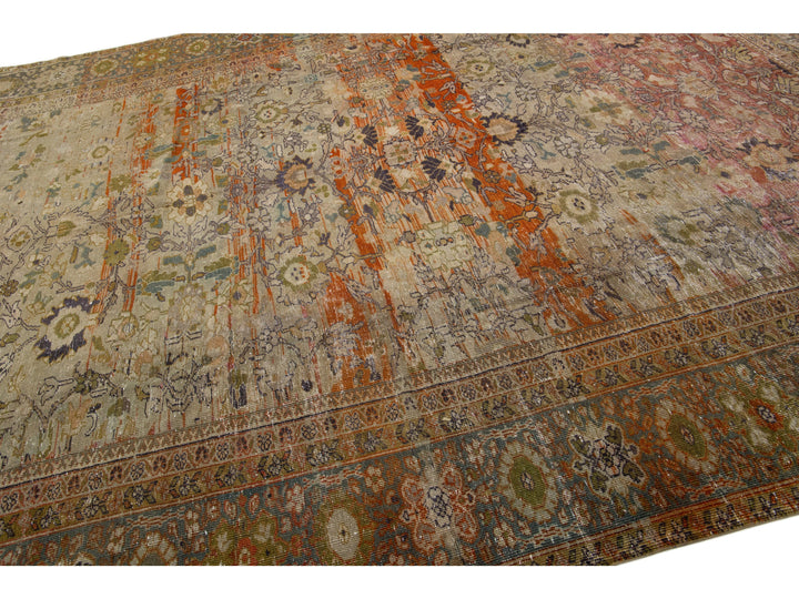 Antique Sultanabad Wool Rug 10 X 13