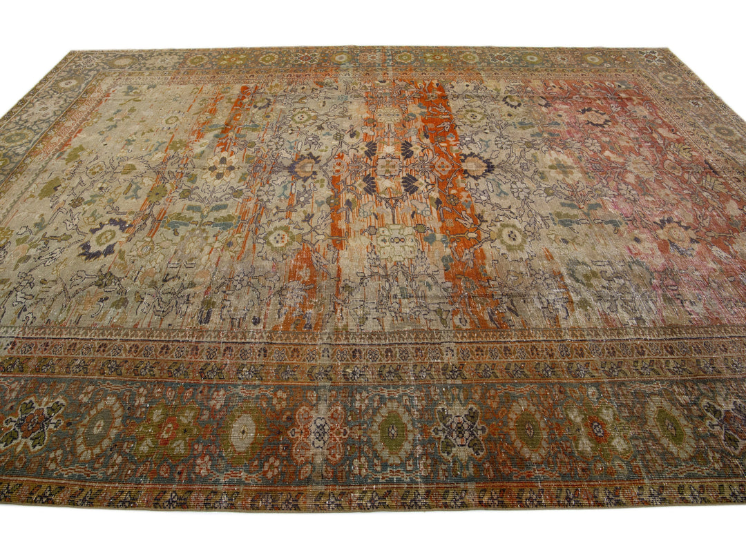 Antique Sultanabad Wool Rug 10 X 13