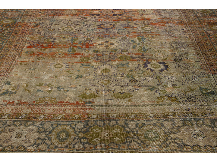 Antique Sultanabad Wool Rug 10 X 13