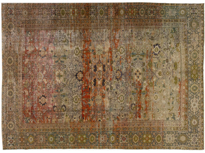 Antique Sultanabad Wool Rug 10 X 13