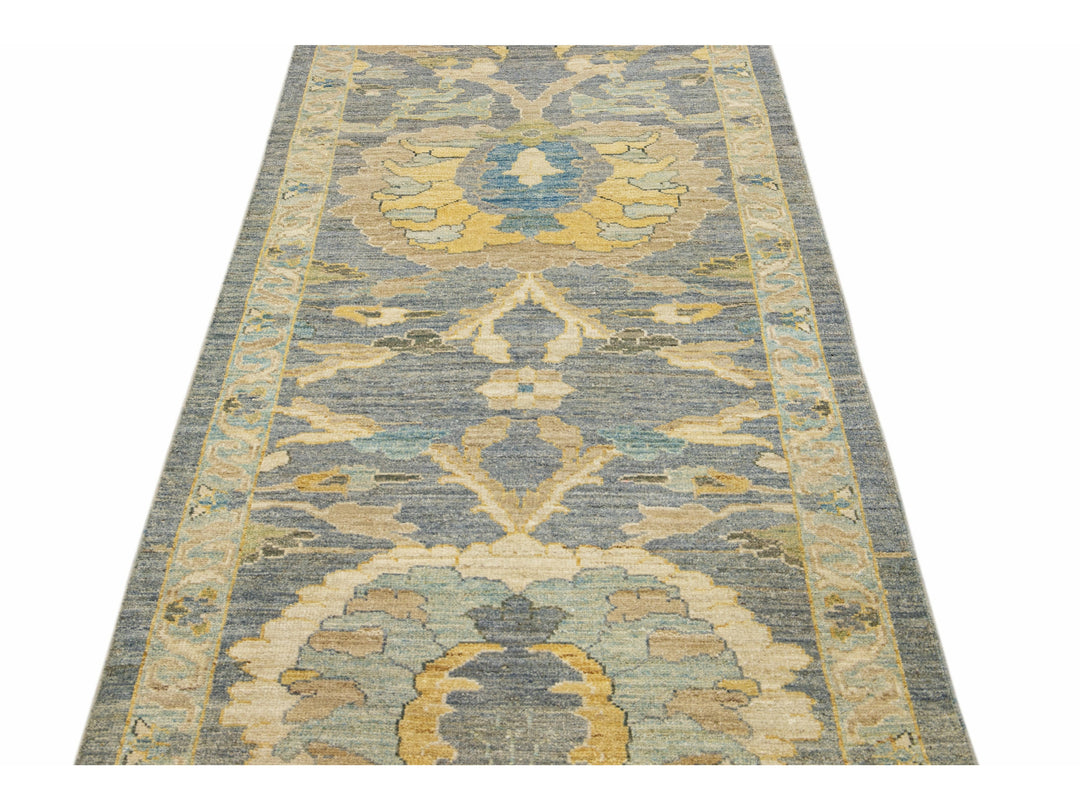 Modern Sultanabad Long Wool Runner 4 X 26