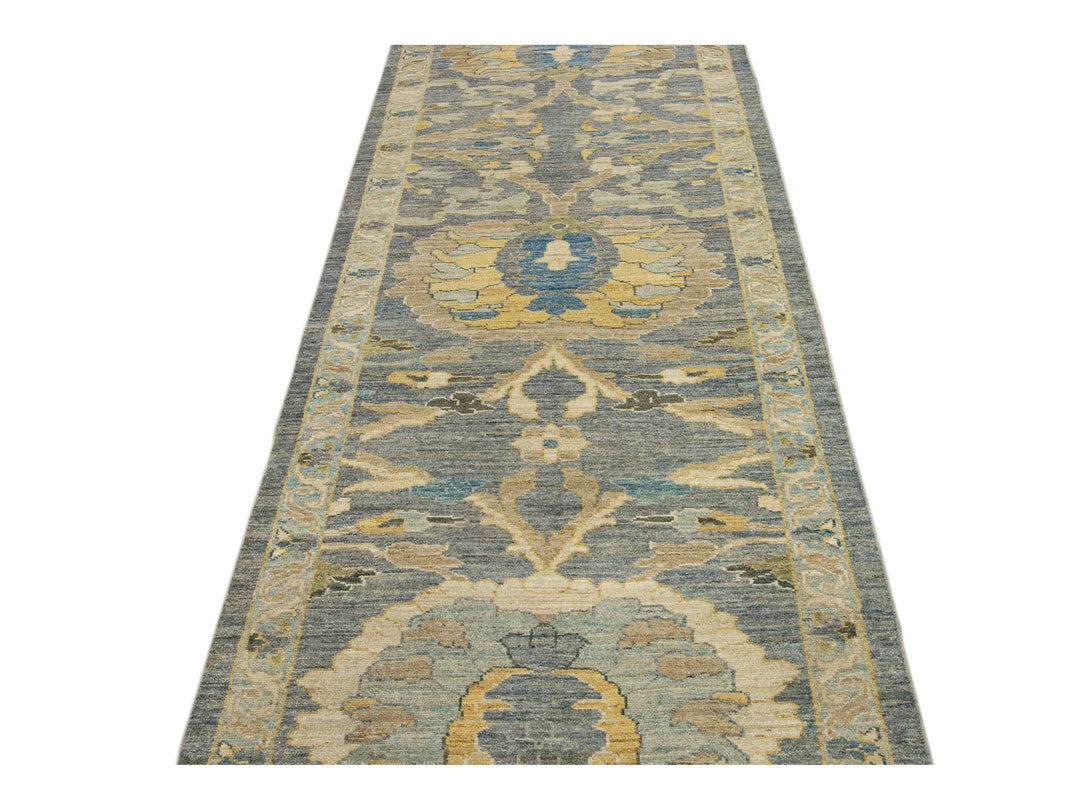 Modern Sultanabad Long Wool Runner 4 X 26