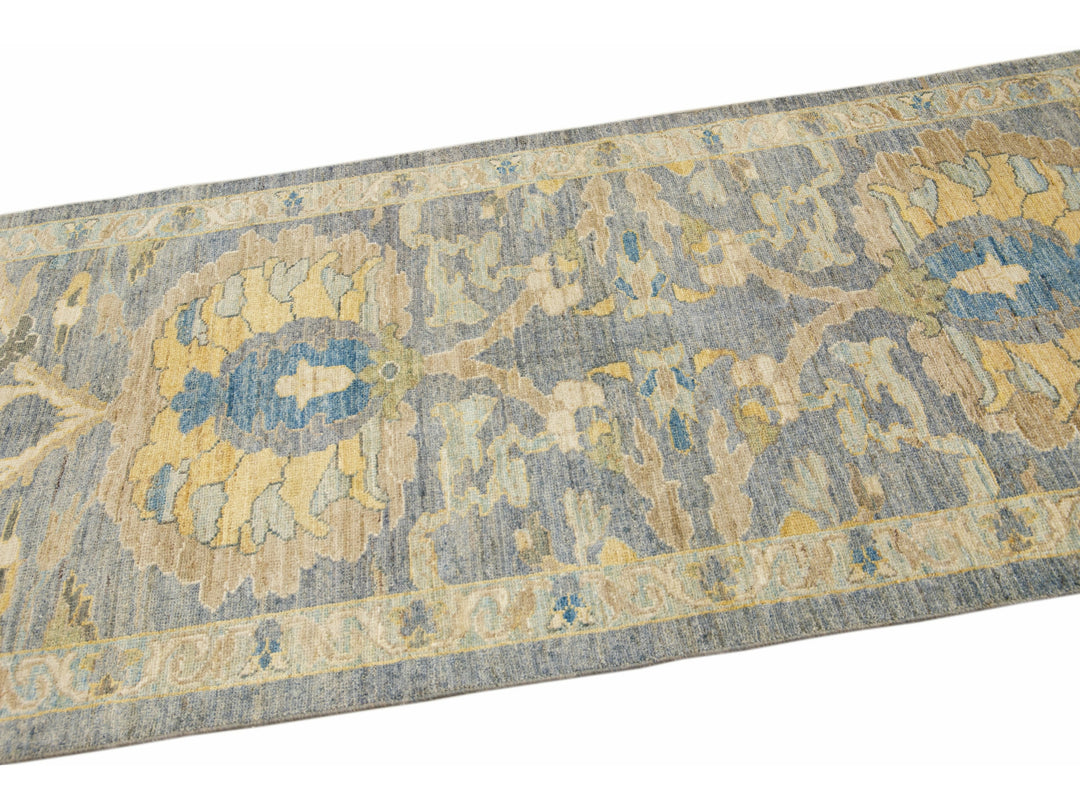 Modern Sultanabad Long Wool Runner 4 X 26
