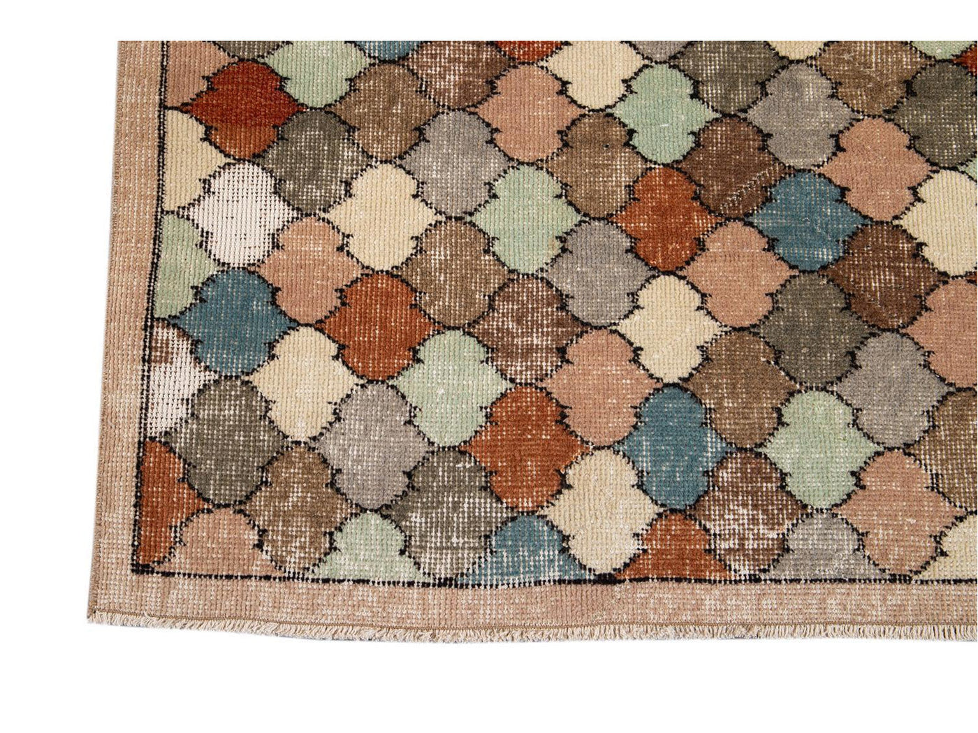 Vintage Turkish Scatter Wool Rug 4 X 8