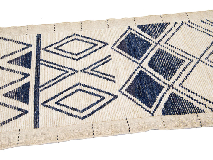 Modern Moroccan Wool Runner 3 X 10