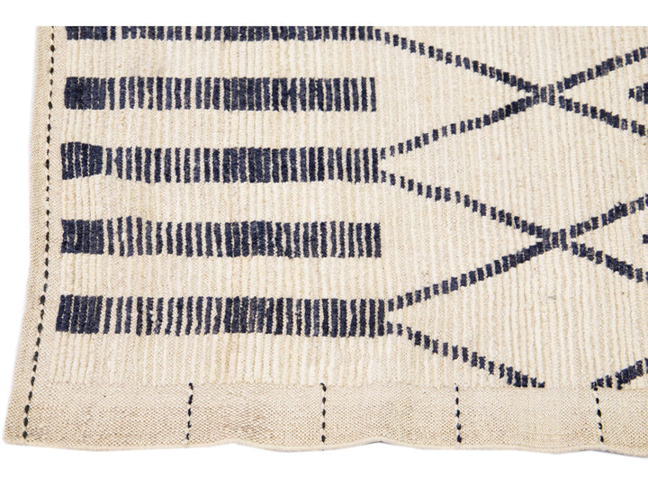 Modern Moroccan Wool Runner 3 X 10