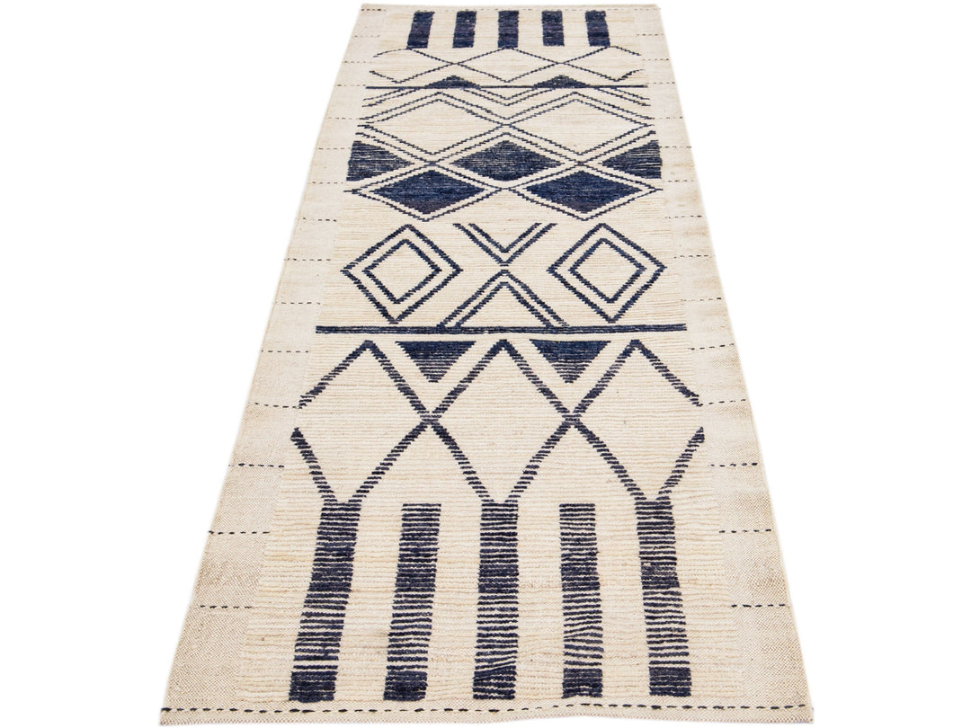 Modern Moroccan Wool Runner 3 X 10