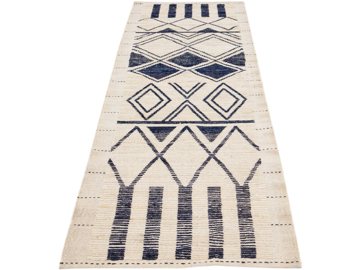 Modern Moroccan Wool Runner 3 X 10