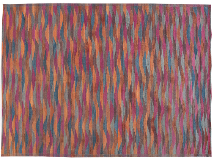 Modern Flat-Weave Kilim Wool Rug10 X 14