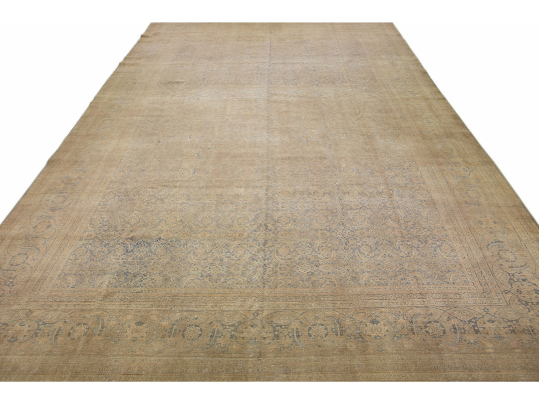 Antique Tabriz Wool Rug 11 X 19