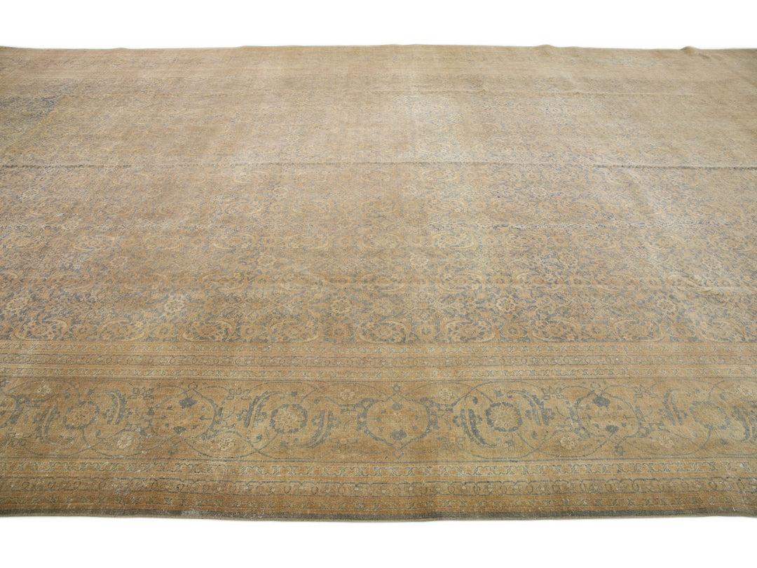 Antique Tabriz Wool Rug 11 X 19