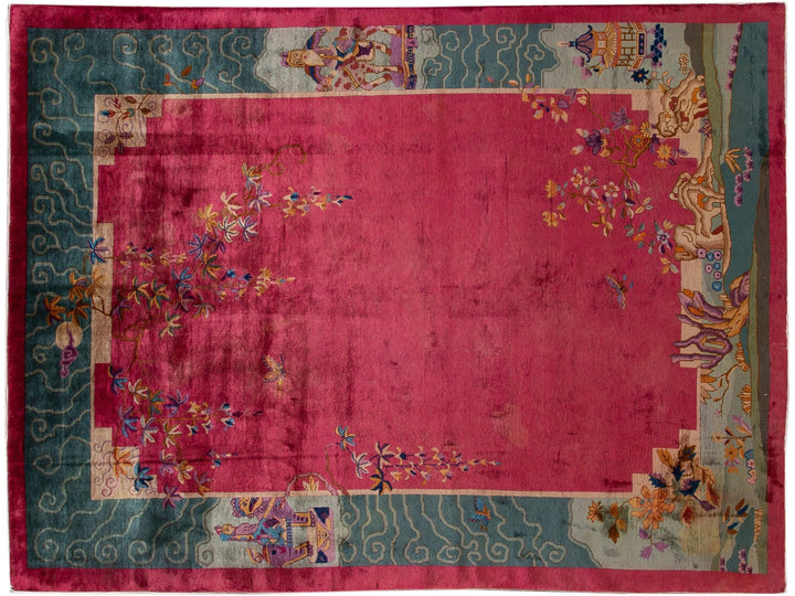 Antique Art Deco Chinese Rug 9 X 11