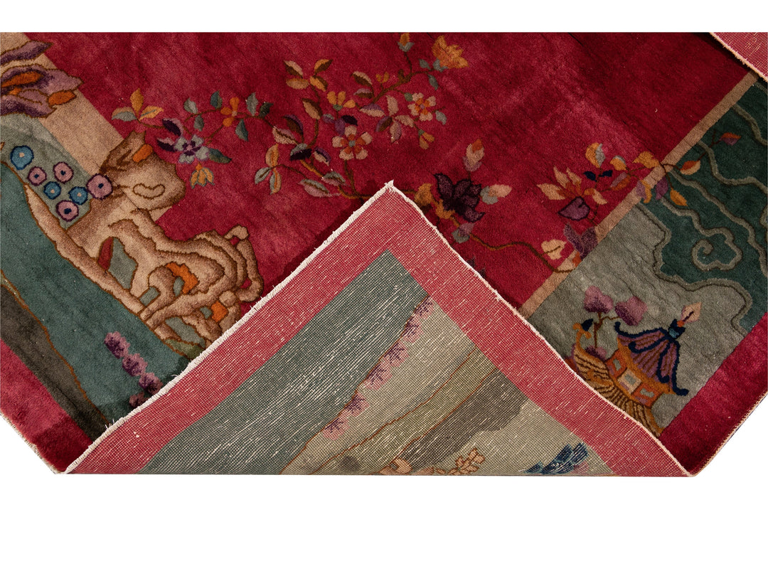 Antique Art Deco Chinese Rug 9 X 11