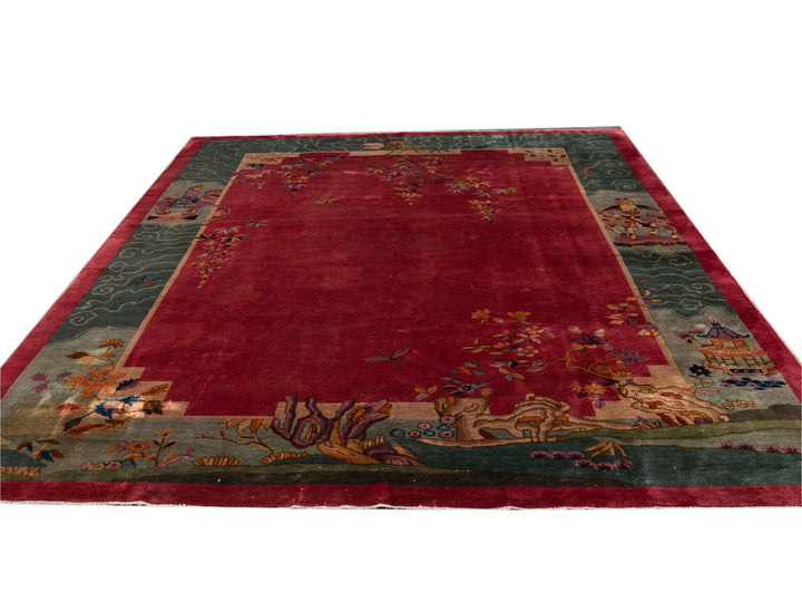 Antique Art Deco Chinese Rug 9 X 11