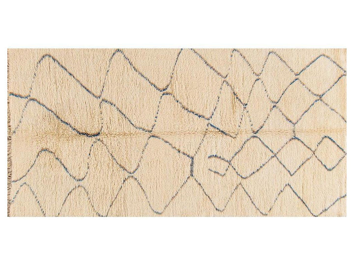 Modern Ivory Moroccan Rug 6 X 12