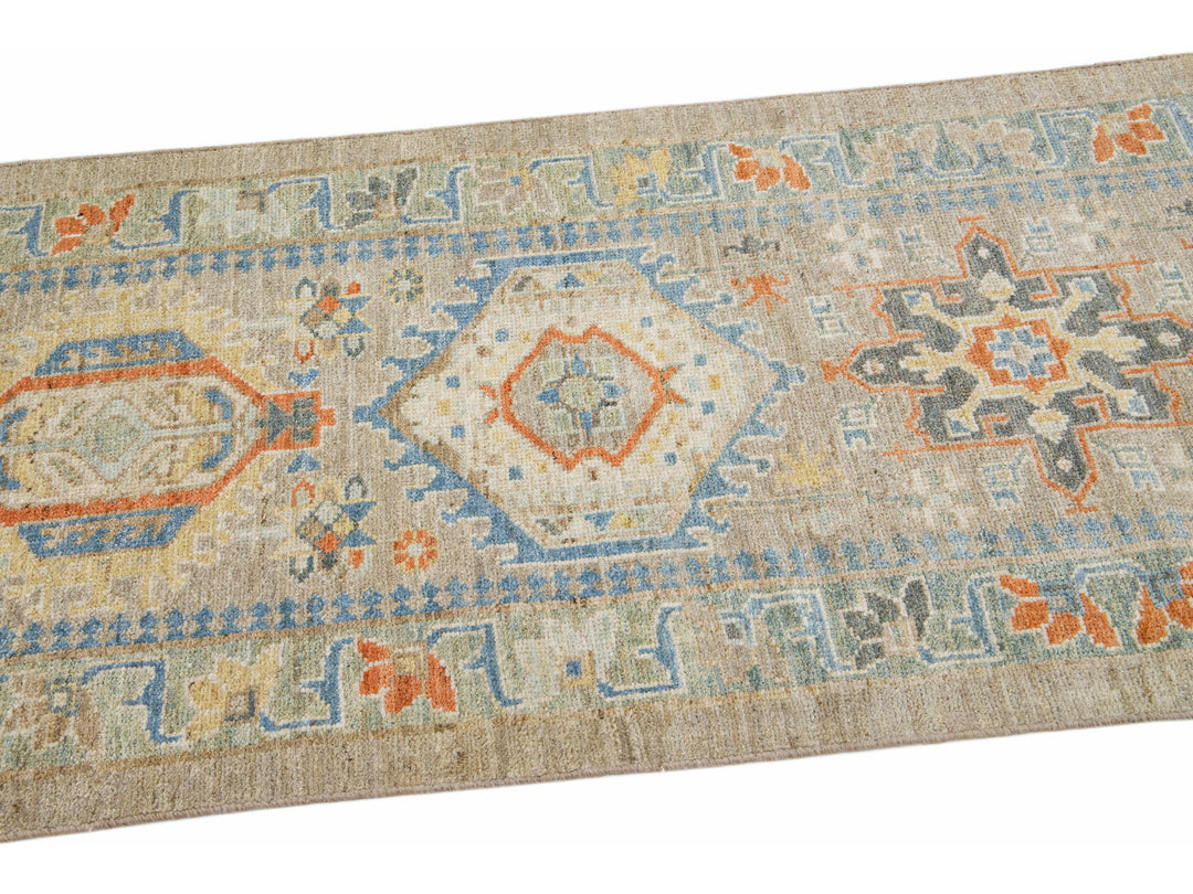 Modern Sultanabad Wool Runner 3 X 24