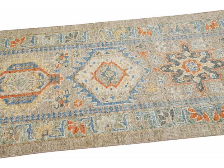 Modern Sultanabad Wool Runner 3 X 24