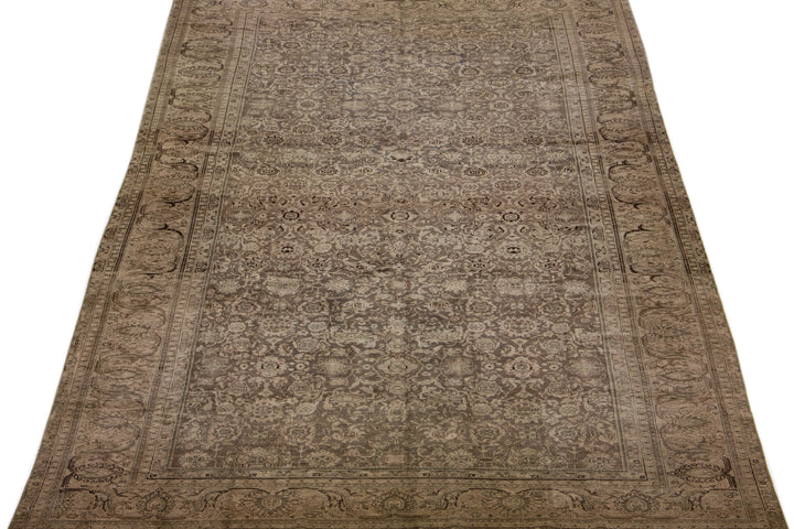 Antique Tabriz Wool Rug 11 X 18
