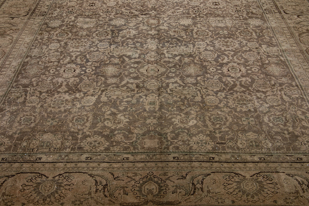 Antique Tabriz Wool Rug 11 X 18
