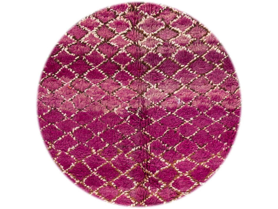 Vintage Purple Moroccan Tribal Wool Rug, 6 x 9