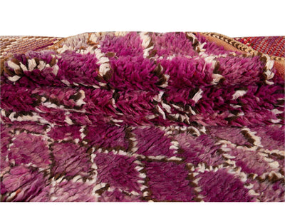 Vintage Purple Moroccan Tribal Wool Rug, 6 x 9