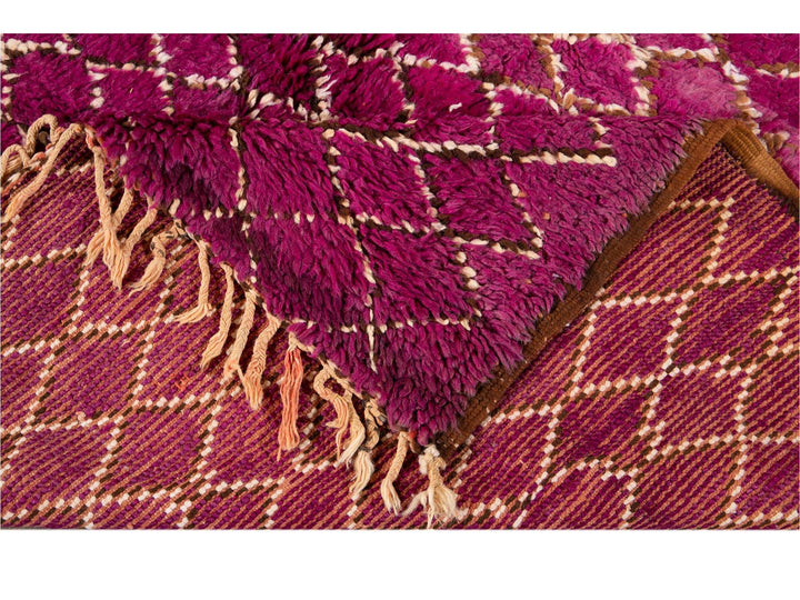 Vintage Purple Moroccan Tribal Wool Rug, 6 x 9