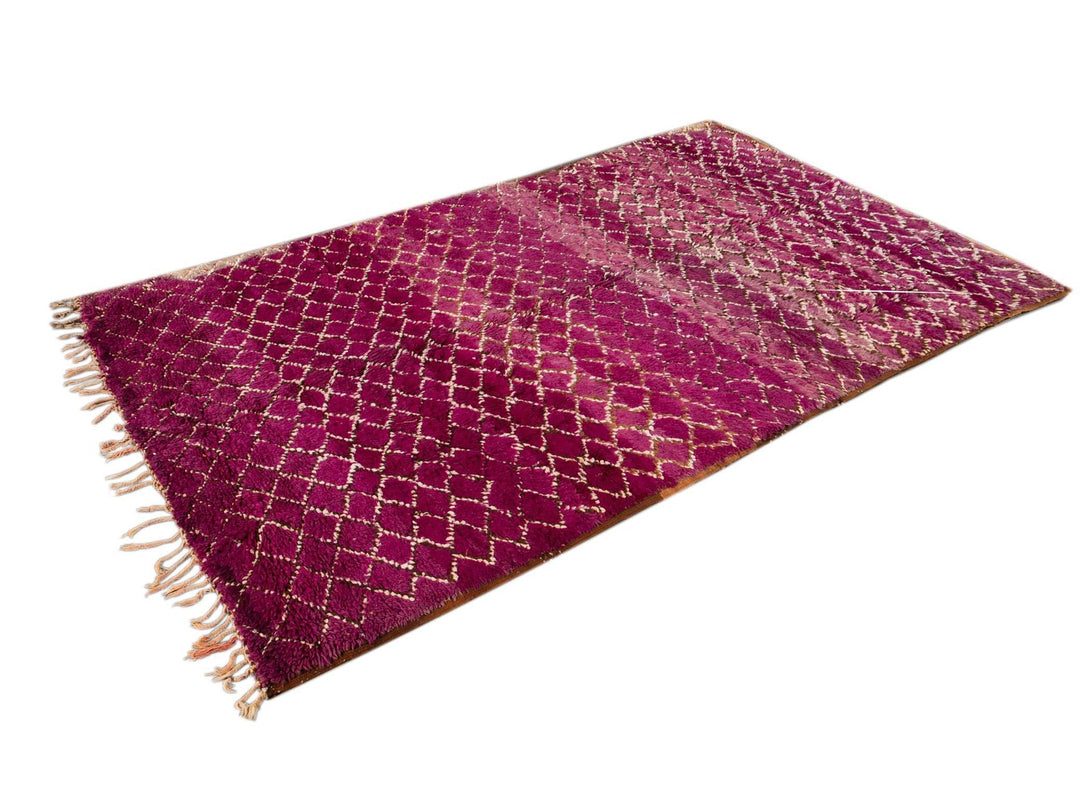 Vintage Purple Moroccan Tribal Wool Rug, 6 x 9