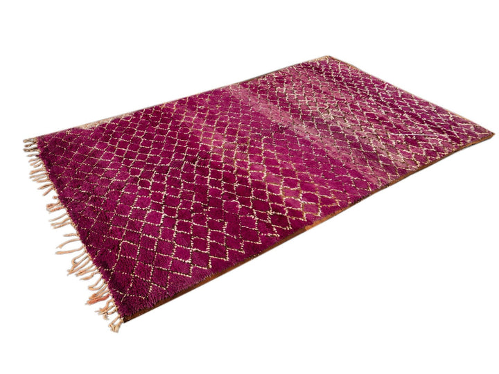 Vintage Purple Moroccan Tribal Wool Rug, 6 x 9