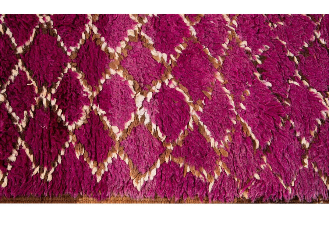 Vintage Purple Moroccan Tribal Wool Rug, 6 x 9