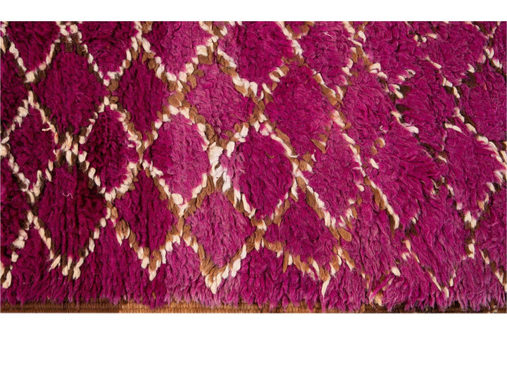 Vintage Purple Moroccan Tribal Wool Rug, 6 x 9