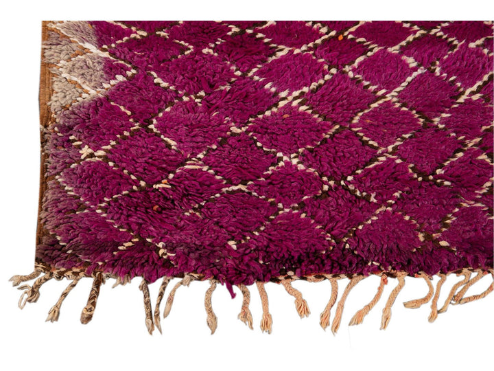 Vintage Purple Moroccan Tribal Wool Rug, 6 x 9