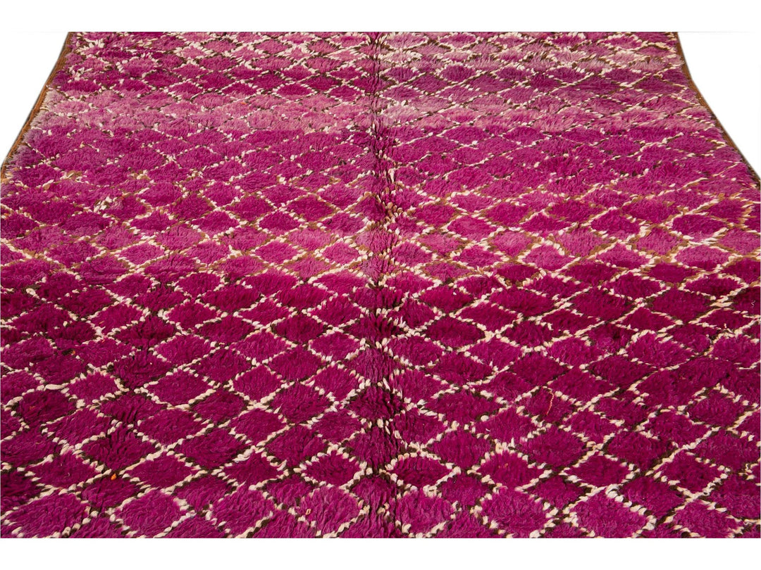 Vintage Purple Moroccan Tribal Wool Rug, 6 x 9