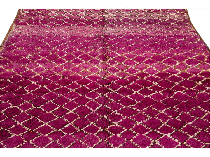 Vintage Purple Moroccan Tribal Wool Rug, 6 x 9