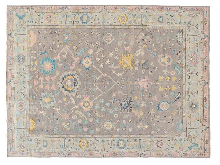 Modern Oushak Wool Rug 9 X 12