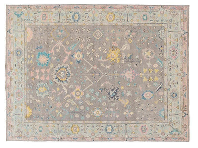 Modern Oushak Wool Rug 9 X 12