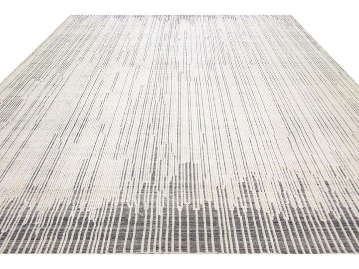 Modern Moroccan Wool Rug 12 X 15