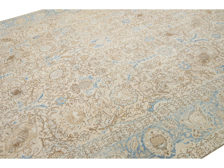 Antique Tabriz Wool Rug 11 X 18