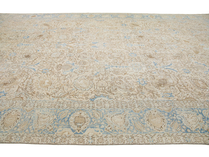 Antique Tabriz Wool Rug 11 X 18