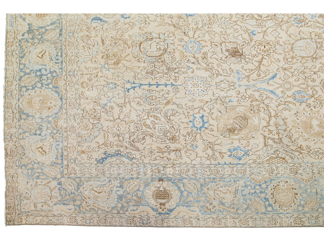 Antique Tabriz Wool Rug 11 X 18