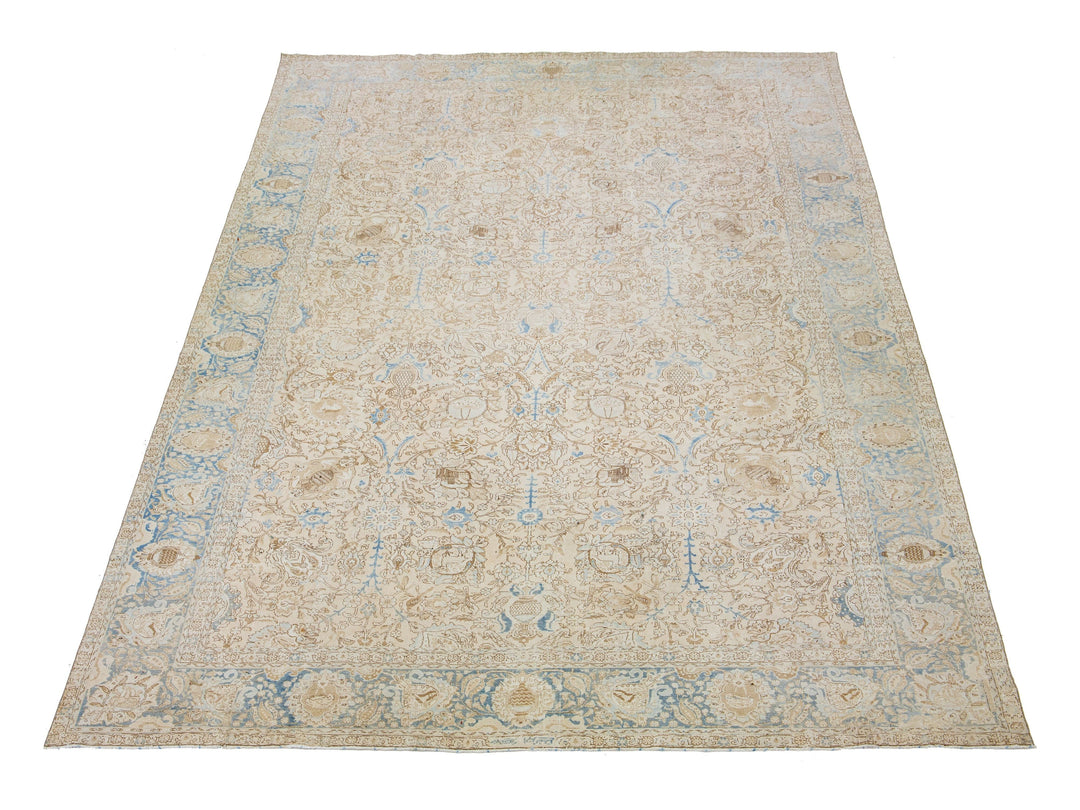 Antique Tabriz Wool Rug 11 X 18